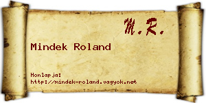 Mindek Roland névjegykártya